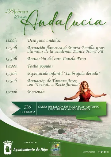 Amplia programación en Níjar para celebrar el Día de Andalucía