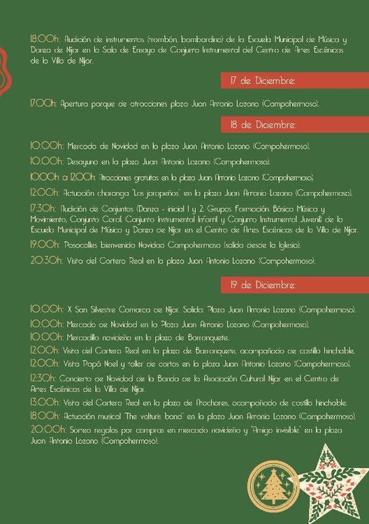 Níjar comienza a celebrar la Navidad con una amplia variedad de actividades