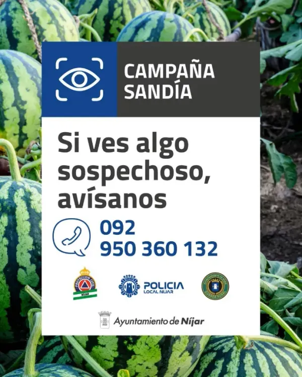 Más vigilancia y control en Níjar para evitar robos en plena campaña de sandía